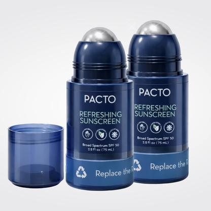 Pacto - SPF 50 Refreshing Sunscreen with Stainless Steel Roller (75ml) X2 units