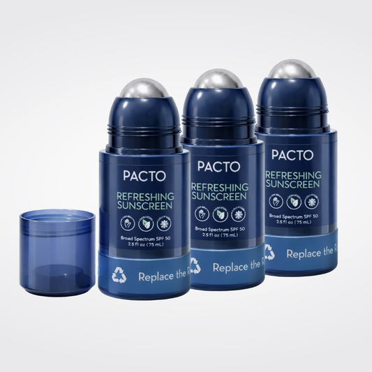 Pacto - SPF 50 Refreshing Sunscreen with Stainless Steel Roller (75ml) X3 units
